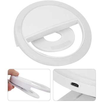 Lampka pierścieniowa na smartfona USB 3-stopniowa jasność biała [13180000398]